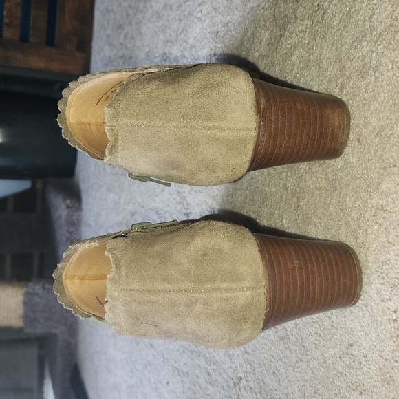 Jack Rogers Olive Green Suede Ankle Boots Size 10 - Picture 5 of 7